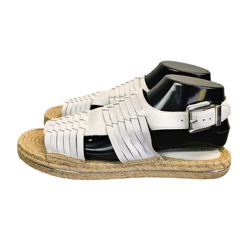 Rebecca Minkoff Womens Gabriel Espadrille Platform Sandals Sz 10 White Beachy